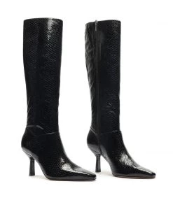 Sale Jupitar Snake-Embossed Leather Boot