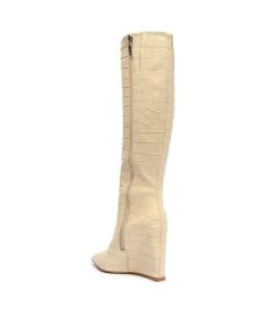 Bets-CO Asya Up Crocodile-Embossed Leather Boot Essentials