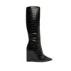 Bets-CO Asya Up Crocodile-Embossed Leather Boot
