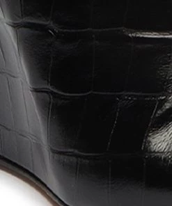 Bets-CO Asya Up Crocodile-Embossed Leather Boot