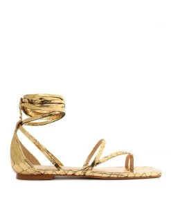 Pre Fall 22 Lily Metallic Flat Sandal New In