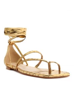 Pre Fall 22 Lily Metallic Flat Sandal New In