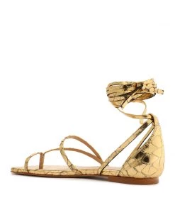 Pre Fall 22 Lily Metallic Flat Sandal New In