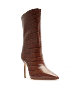 PF Capsule 22 Mary Crocodile Embossed Leather Bootie New In