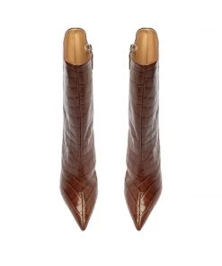 PF Capsule 22 Mary Crocodile Embossed Leather Bootie New In