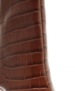 PF Capsule 22 Mary Crocodile Embossed Leather Bootie New In