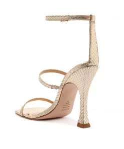 Sale Nelli Metallic Snake-Effect Leather Sandal 10 Sale Nelli Metallic Snake-Effect Leather Sandal