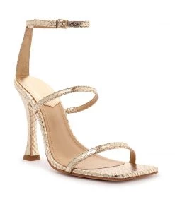 Sale Nelli Metallic Snake-Effect Leather Sandal
