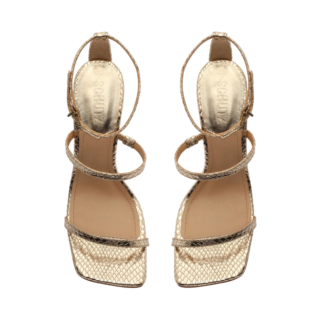 Sale Nelli Metallic Snake-Effect Leather Sandal 6 Sale Nelli Metallic Snake-Effect Leather Sandal