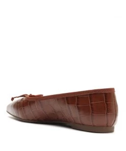 PF Capsule 22 New In Dal Crocodile-Embossed Leather Flat