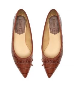 PF Capsule 22 New In Dal Crocodile-Embossed Leather Flat