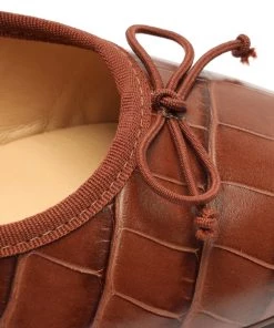 PF Capsule 22 New In Dal Crocodile-Embossed Leather Flat