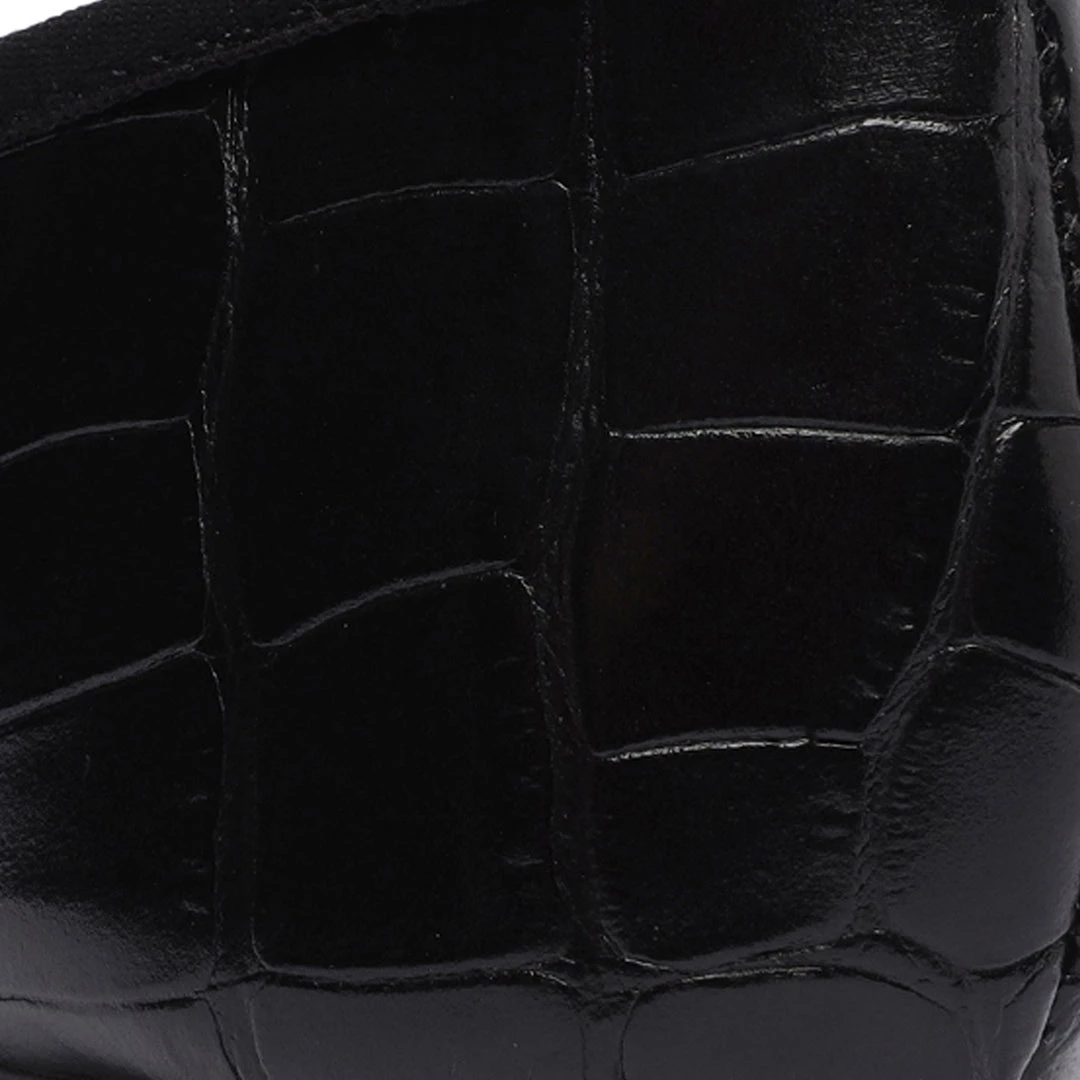 PF Capsule 22 Dal Crocodile-Embossed Leather Flat New In 9 PF Capsule 22 Dal Crocodile-Embossed Leather Flat New In