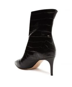 Sale Van Crocodile-Embossed Leather Bootie
