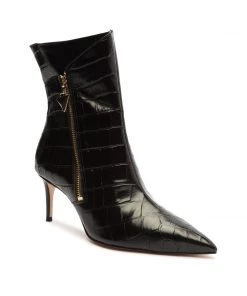 Sale Van Crocodile-Embossed Leather Bootie