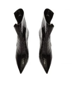 Sale Van Crocodile-Embossed Leather Bootie