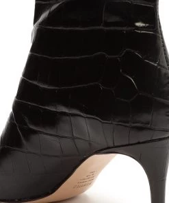 Sale Van Crocodile-Embossed Leather Bootie