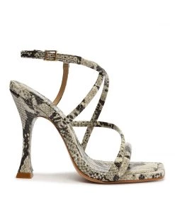 Sale Lovi Snake-Embossed Leather Sandal