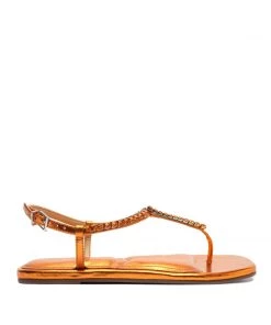 Sale Groove Metallic Leather Flat