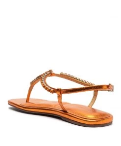 Sale Groove Metallic Leather Flat