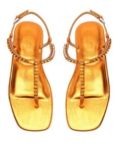 Sale Groove Metallic Leather Flat