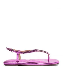 Sale Groove Metallic Leather Flat