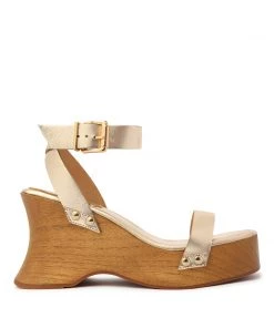 Sale Lansy Metallic Leather Sandal