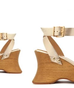 Sale Lansy Metallic Leather Sandal