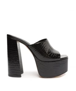 Spring 22 Best Sellers Darah Crocodile-Embossed Leather Sandal