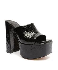 Spring 22 Best Sellers Darah Crocodile-Embossed Leather Sandal