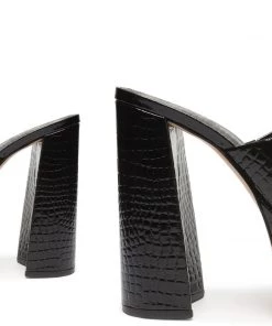 Spring 22 Best Sellers Darah Crocodile-Embossed Leather Sandal
