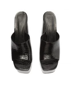 Spring 22 Best Sellers Darah Crocodile-Embossed Leather Sandal