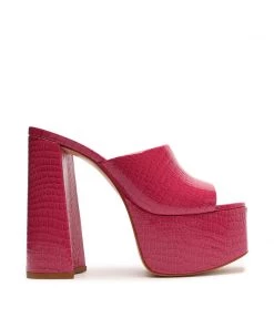 Spring 22 Sandals Darah Crocodile-Embossed Leather Sandal