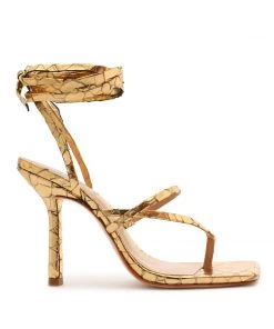 Pre Fall 22 Lily Metallic Leather Sandal New In