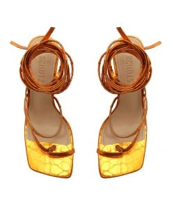 Pre Fall 22 Lily Metallic Leather Sandal