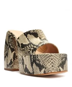 Pre Fall 22 Aretha Snake Embossed Leather Sandal New In