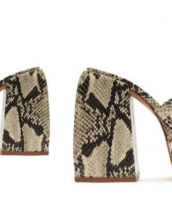 Pre Fall 22 Aretha Snake Embossed Leather Sandal New In
