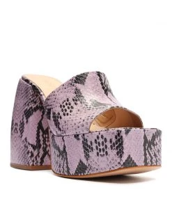 Pre Fall 22 New In Aretha Snake Embossed Leather Sandal