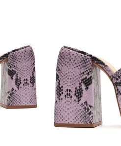 Pre Fall 22 New In Aretha Snake Embossed Leather Sandal